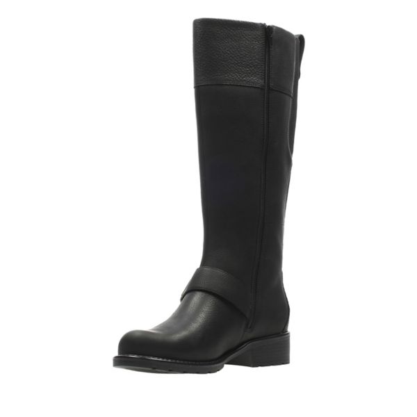 Clarks Womens Orinoco Jazz Knee High Boots Black | UK-8956147